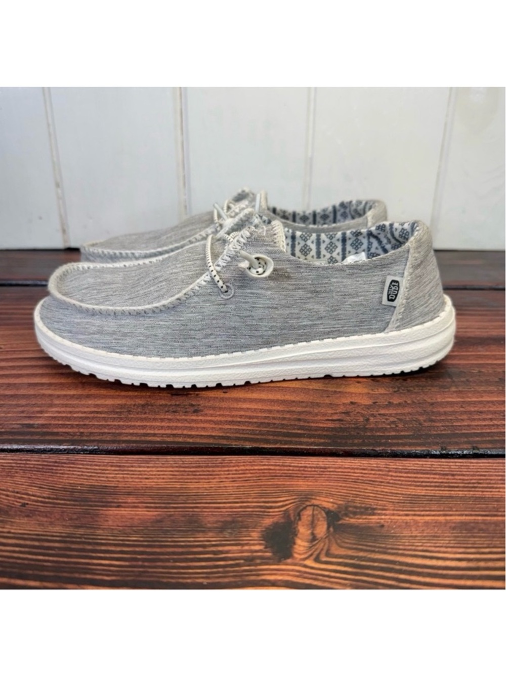 Hey Dude Wendy Boho Stitch White Melange Women’s 6 Lightweight Slip On Shoes